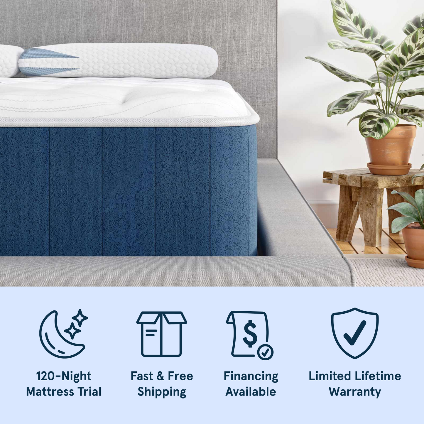 Bear Elite Hybrid Mattress with 120-night trial, fast & free shipping, financing available, and a limited lifetime warranty.