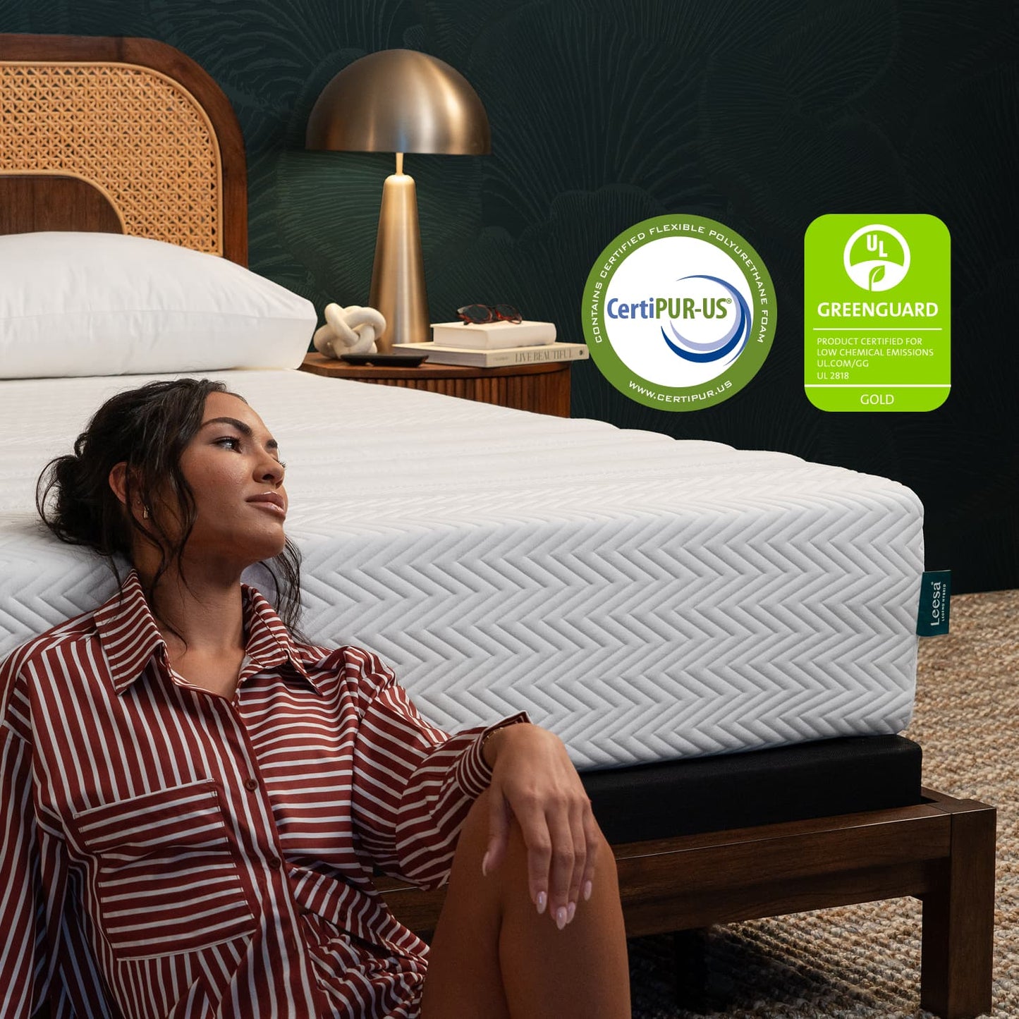 Leesa Legend mattress close-up view highlighting its luxurious feel and cooling foam for improved sleep quality.