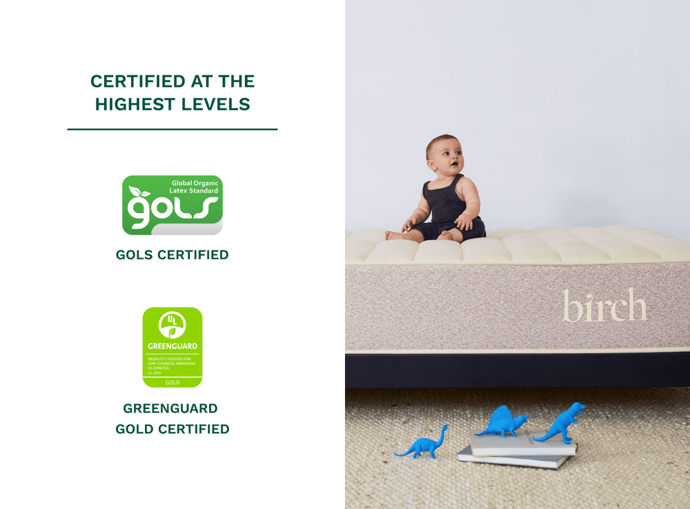 Birch mattress from The Mattress Shop made with organic, GOLS and Greenguard Gold certified materials for safer sleep.
