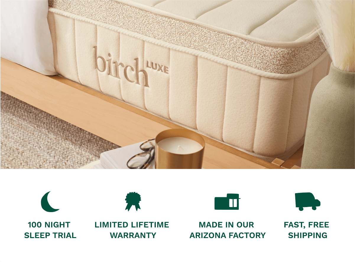 The Birch Luxe Natural Mattress offers premium comfort with organic and natural materials