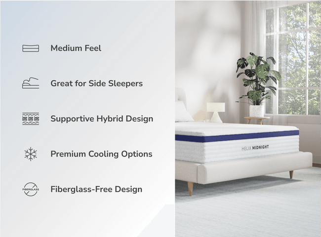 Shop the Helix Midnight mattress for The Mattress Shop, showcasing product thumbnail image for Helix Midnight on the product page.