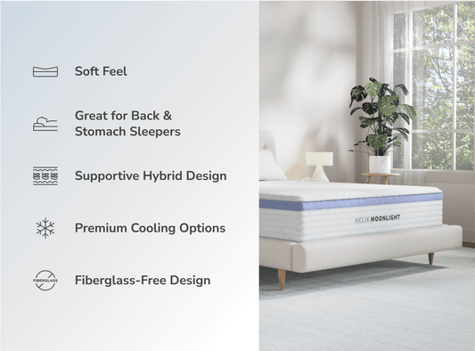 Shop the Helix Moonlight mattress for The Mattress Shop, showcasing product image for Helix Moonlight on the collection page.