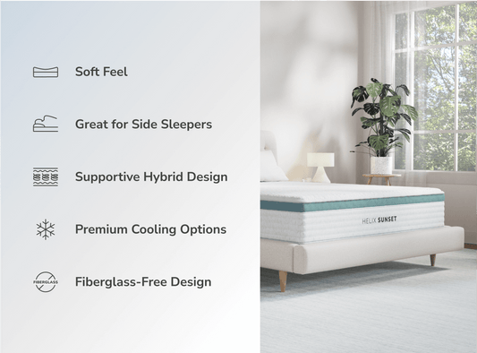 Shop the Helix Sunset mattress for The Mattress Shop, showcasing product image for Helix Sunset on the collection page.