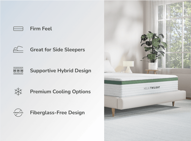 Shop the Helix Twilight mattress for The Mattress Shop, showcasing product image Helix Twilight on the page: Best Firm Mattresses page.
