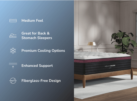 Shop the Dusk Luxe mattress for The Mattress Shop, showcasing product image for Helix Dusk Luxe on the collection page.