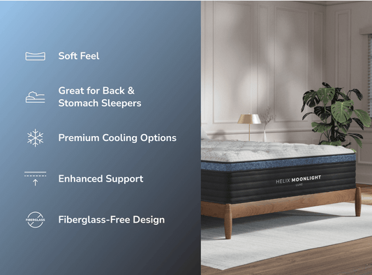 Shop the Helix Moonlight Luxe Mattress for The Mattress Shop, showcasing product image for Helix Moonlight Luxe on the collection page.