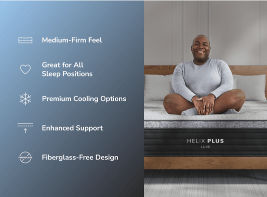 Shop the Plus Luxe mattress for The Mattress Shop, showcasing product image for Helix Plus Luxe on the collection page.