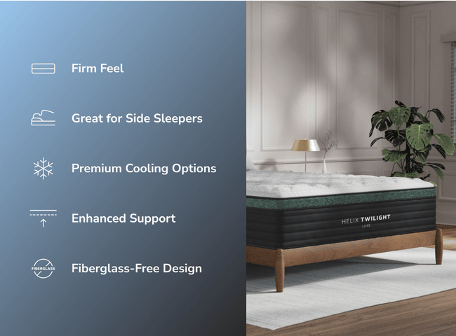 Shop the Twilight Luxe mattress for The Mattress Shop, showcasing product thumbnail image for Helix Twilight Luxe on the product page.