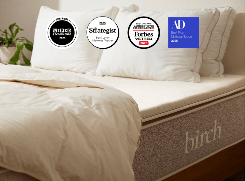 The Birch Plush Organic Mattress Topper is an award-winning way to add comfort to your mattress.