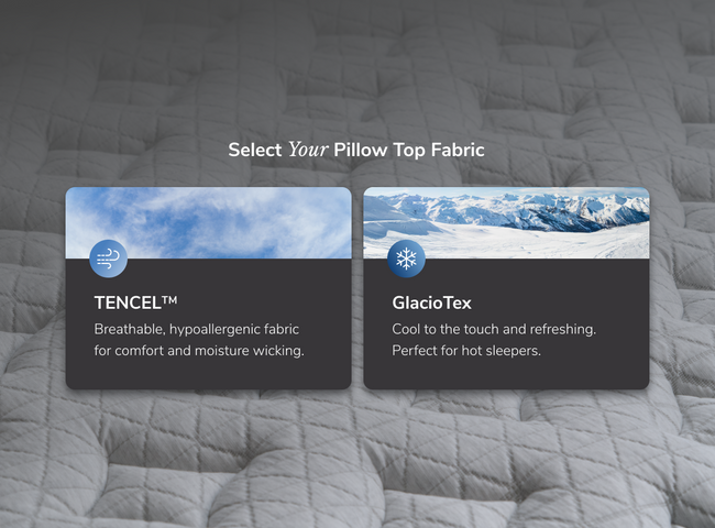 Choose between Helix's two cooling fabrics for The Mattress Shop, showcasing product image Helix Midnight Luxe on the page: Best Luxury Mattresses page.