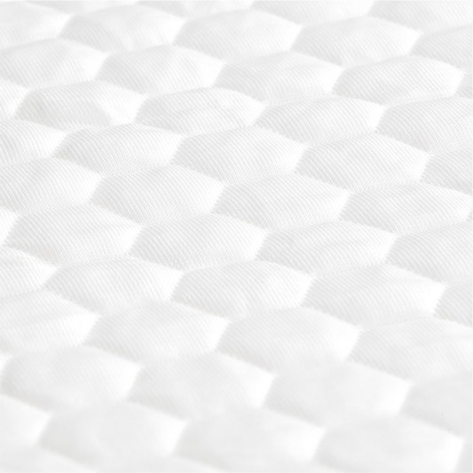 cooling mattress protector texture detail for The Mattress Shop, showcasing product image for Luxury Cooling Mattress Protector on the collection page.