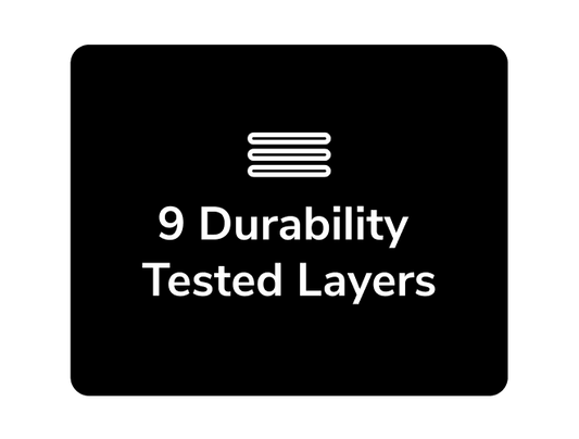 The Plus Elite mattress features 9 durability tested layers
