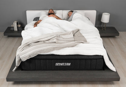 Brooklyn Bedding Spartan mattress with cooling features, couple sleeping comfortably together in modern bedroom.
