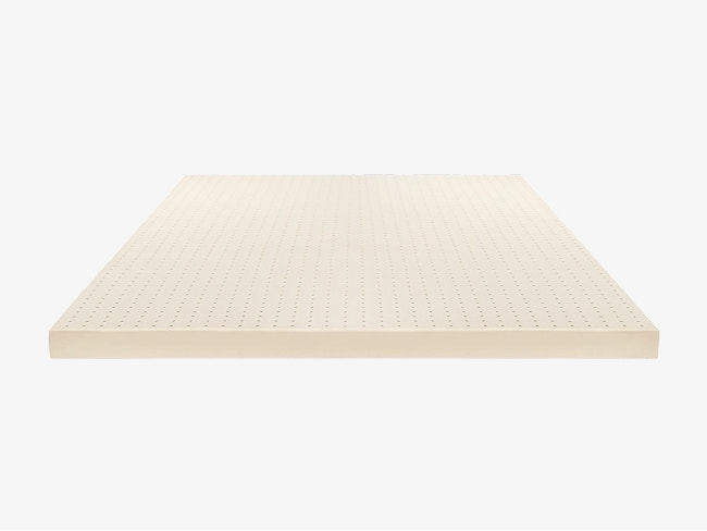 Brooklyn Bedding Talalay latex mattress topper side profile view with pinhole aeration on white background for The Mattress Shop, showcasing product image Brooklyn Bedding Latex Topper on the page: Best Mattress Toppers page.