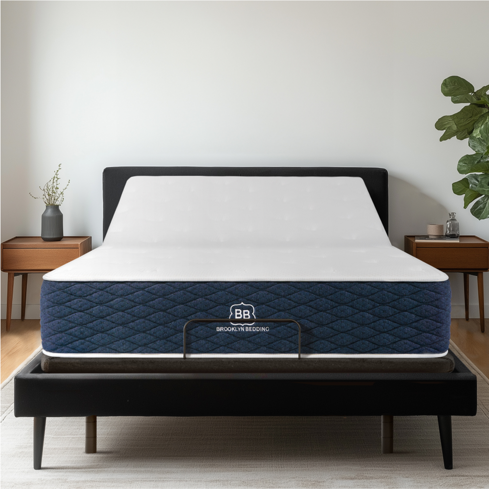 Brooklyn Bedding ascension luxe adjustable base with signature mattress on top in a bedroom scene