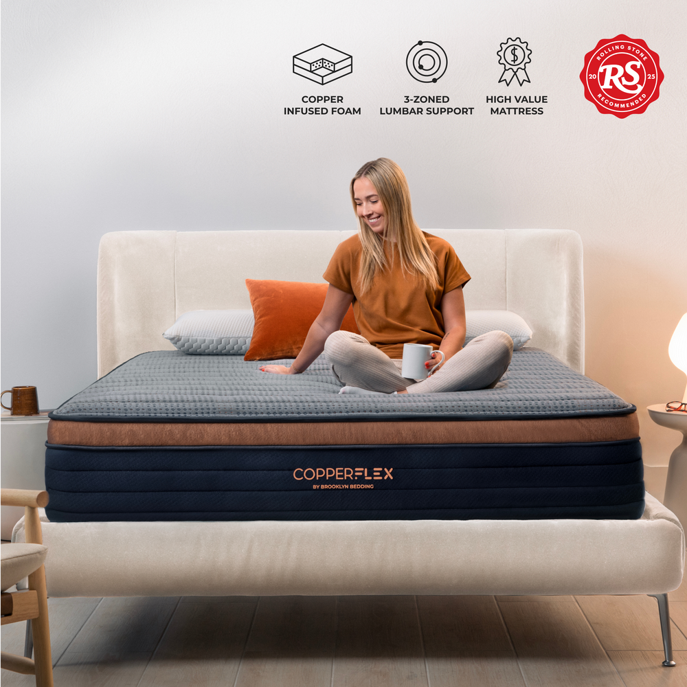 copperflex mattress with mattress features and award badge