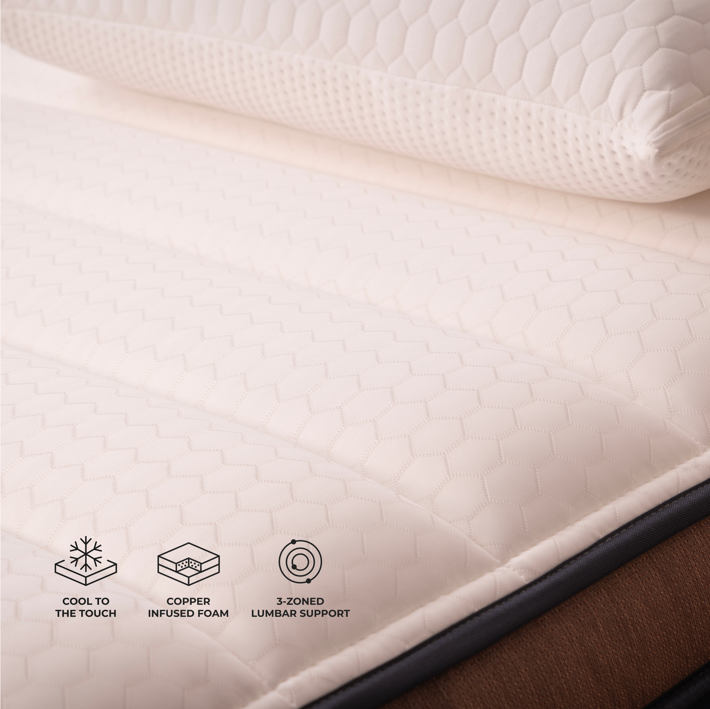 copperflex pro cooling cover close up with product feature icons