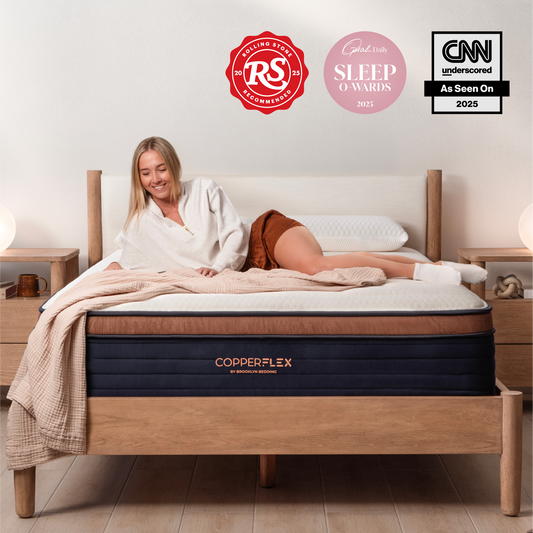 Brooklyn Bedding CopperFlex Pro Lifestyle image with awards