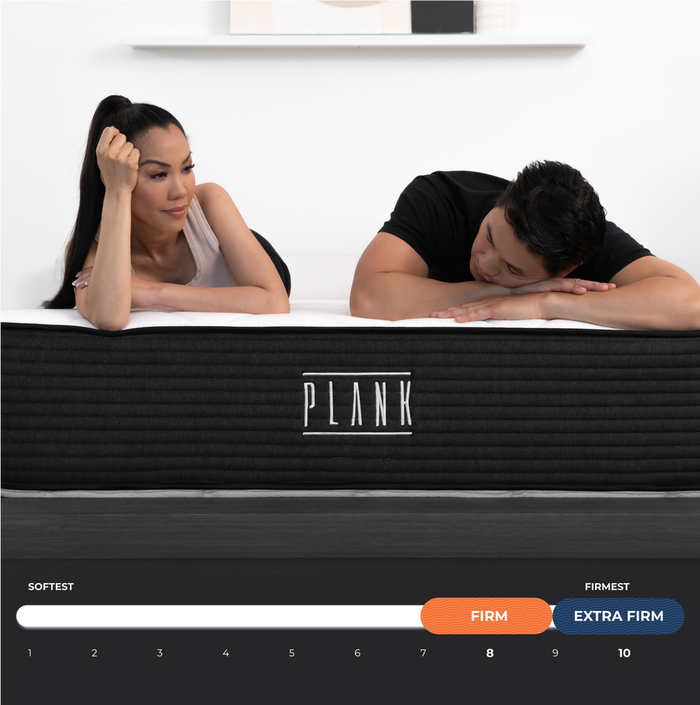 plank lifestyle with firmness scale showing extra firm and firm