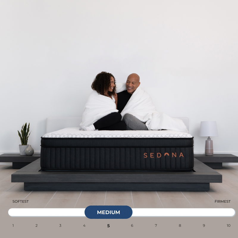 sedona lifestyle image with firmness scale showing medium