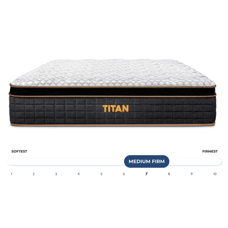 titan elite front with firmness scale showing medium firm
