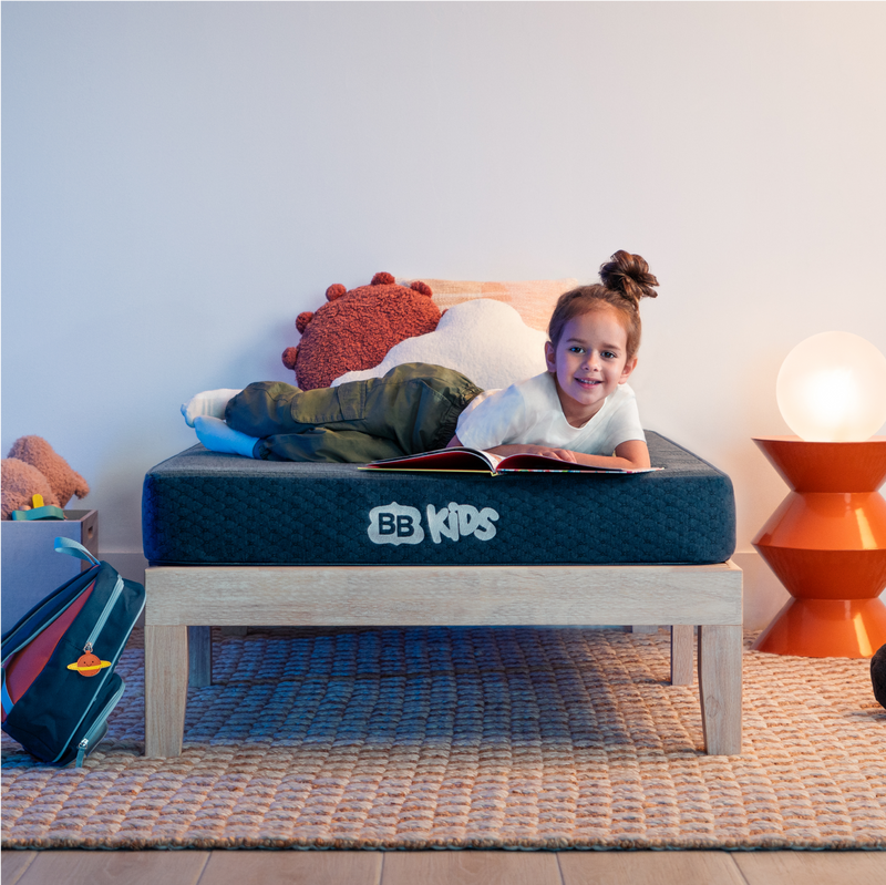 bb kids mattress lifestyle image with smile