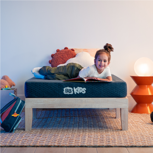 bb kids mattress lifestyle image with smile
