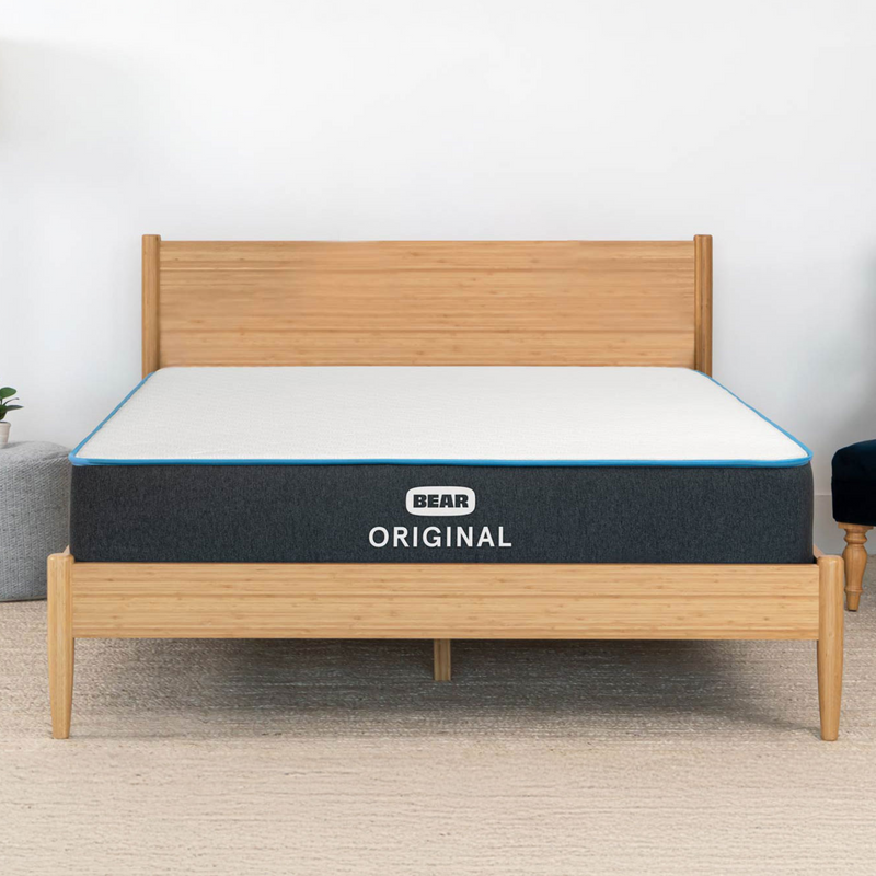 Bear Original Mattress on a wood bed frame
