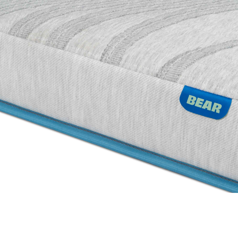 Bear trundle mattress with breathable foam layers and a supportive design, providing compact comfort for kids and guests.