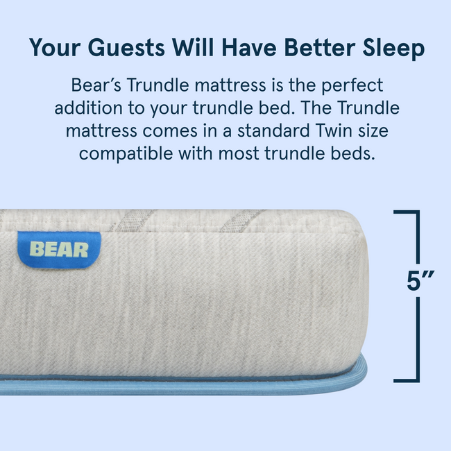 Bear 5-inch mattress for trundle bed for The Mattress Shop, showcasing product thumbnail image for Bear Trundle Mattress on the product page.