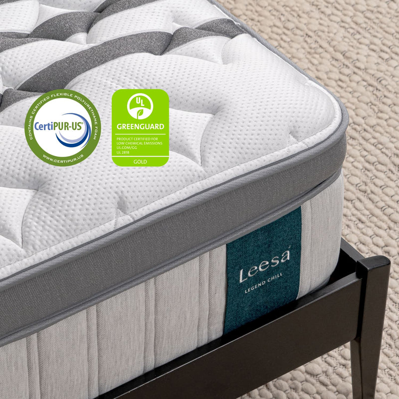 Close up of the Leesa Legend Chill Hybrid Mattress.
