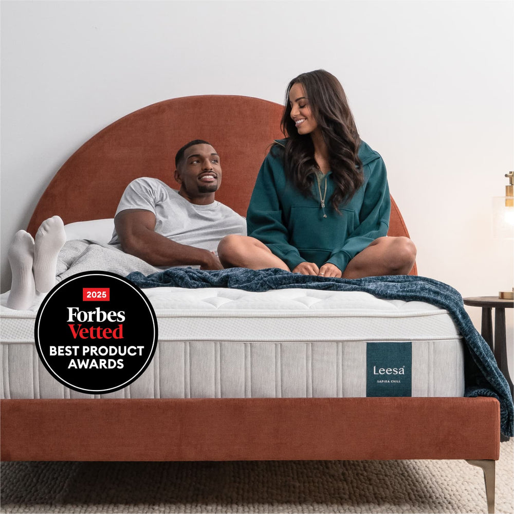 Couple on a Leesa Sapira Chill Hybrid Mattress.