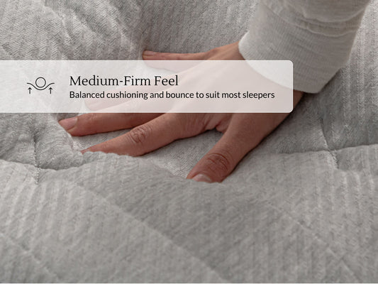Leesa Studio Chill mattress cross-section showing ultra cool cover, premium foams, biofoam, and lumbar springs. for The Mattress Shop, showcasing product image for Leesa Studio Chill Hybrid Mattress on the collection page.