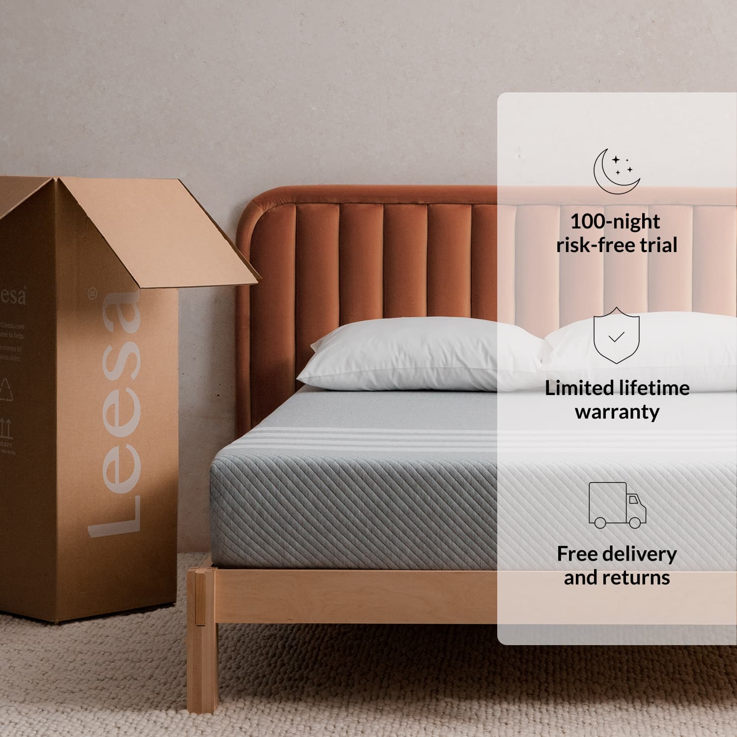 The Leesa Original Mattress in a bedroom.