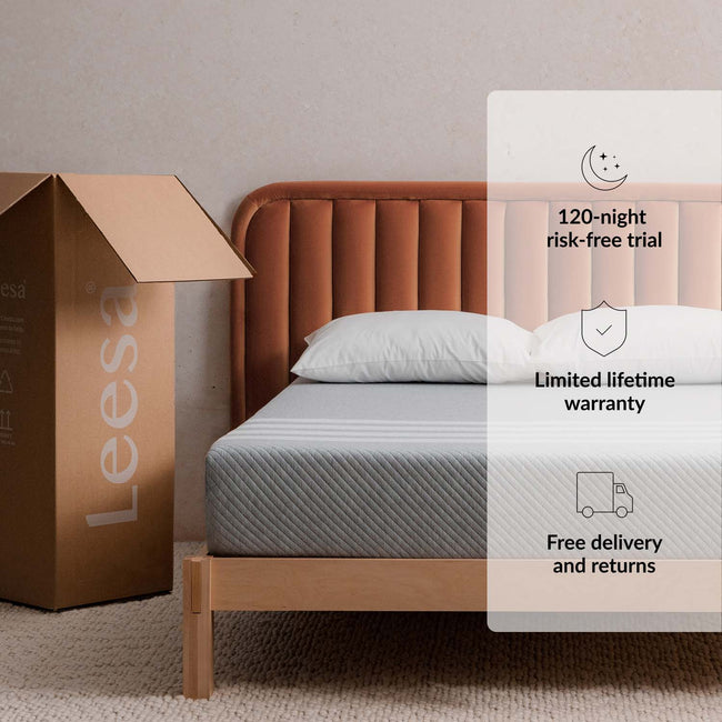 Leesa Original mattress offering comfort and support with soft foam layers and cooling technology for an ideal sleep surface. for The Mattress Shop, showcasing product thumbnail image for Leesa Original Mattress on the product page.