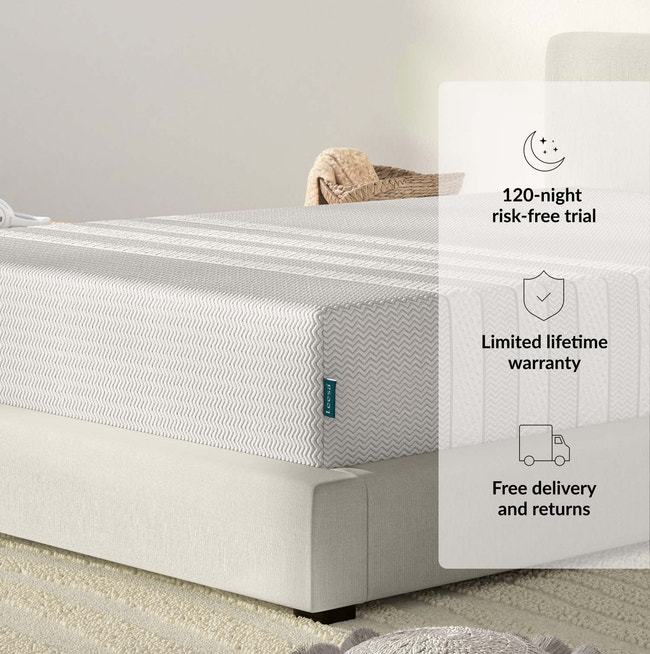 Supportive mattress from The Mattress Shop made for comfortable sleep and backed with a 120-night risk-free trial for The Mattress Shop, showcasing product image Leesa Youth Mattress on the page: Best Mattresses for Kids page.