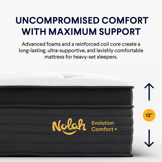 Nolah Evolution mattress with enhanced comfort features and cooling technology for better sleep quality and temperature control. for The Mattress Shop, showcasing product thumbnail image for Nolah Evolution Comfort+ on the product page.