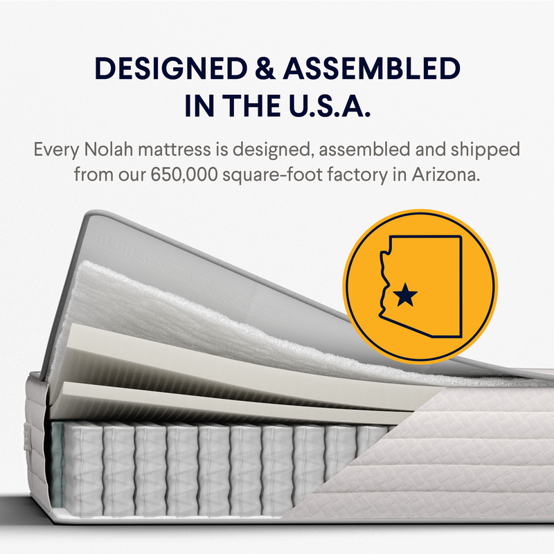 Nolah Natural mattress designed and assembled in the USA