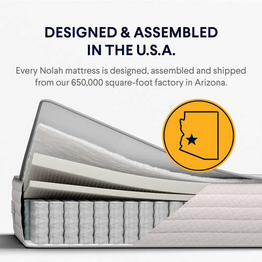 Nolah Natural mattress designed and assembled in the USA for The Mattress Shop, showcasing product image for Nolah Natural on the collection page.