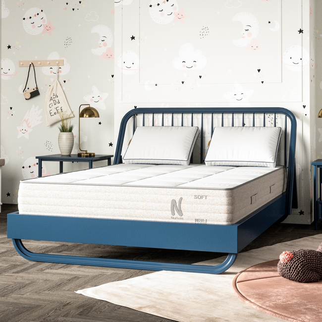 Nolah Nurture flippable mattress for kids for The Mattress Shop, showcasing product image Nolah Nurture Kids Mattress on the page: Best Mattresses for Kids page.