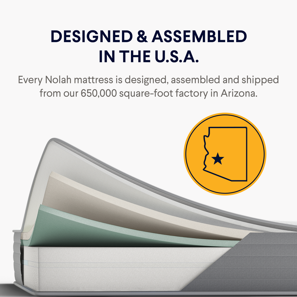 Nolah Original mattress with eco-friendly materials and responsive foam layers for pressure relief and comfort.