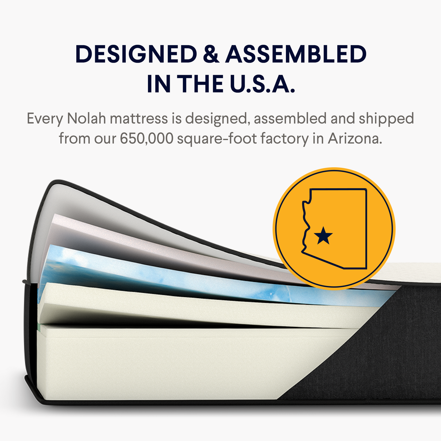 Nolah Signature mattress designed and assembled in the USA