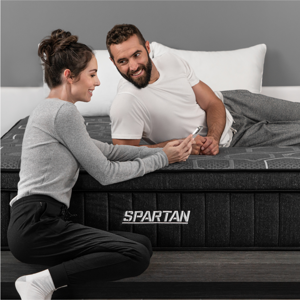 Spartan lifestyle carousel showing comfort and versatility for various sleep preferences.
