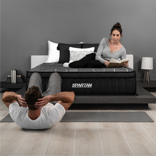 Spartan mattress with workout-inspired features designed for recovery and sleep comfort, supporting active lifestyles.